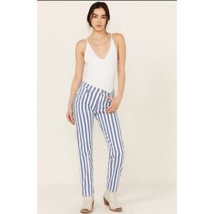 Wrangler Blue and White Striped Women Jeans